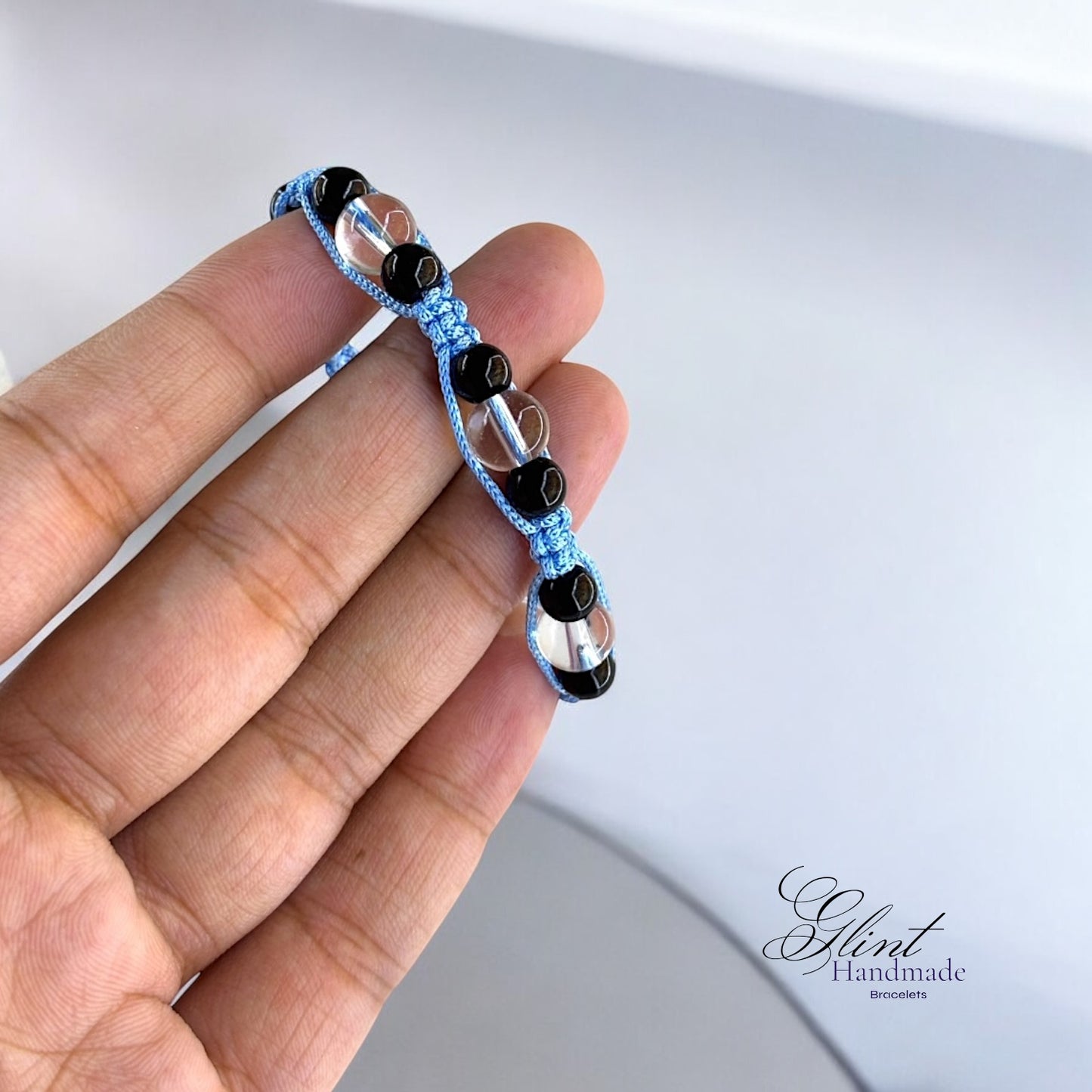 Celestial Harmony Blue Macrame Bracelet